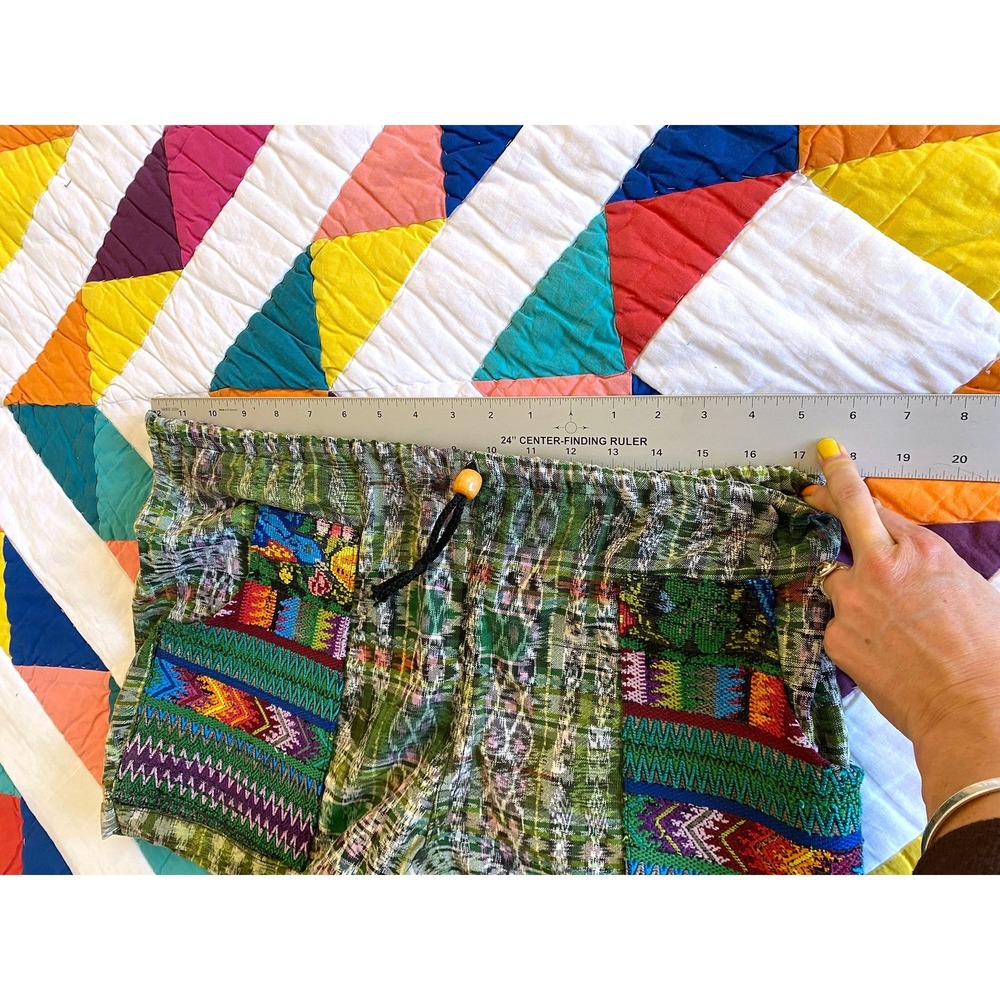 Colorful Guatemalan Embroidered Patchwork Shorts - Picture 5 of 6